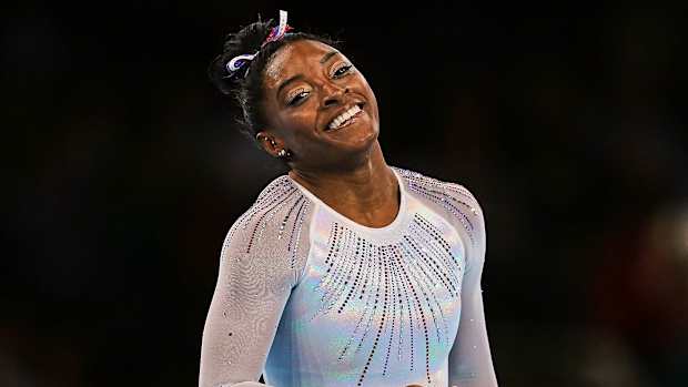 Simone Biles throws first pitch at Astros World Series game